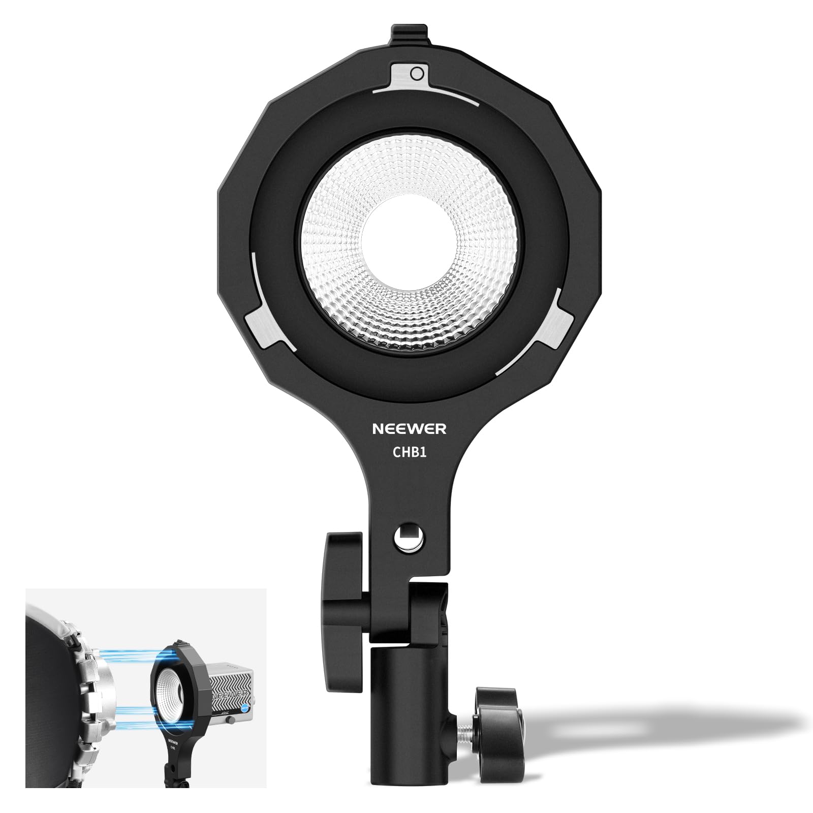 NEEWER HS60C + CHB1 ボーエンズマウントおまけ付き NEEWER Bowens Adapter Mount, Mini to Bowens Mount Adapter Ring